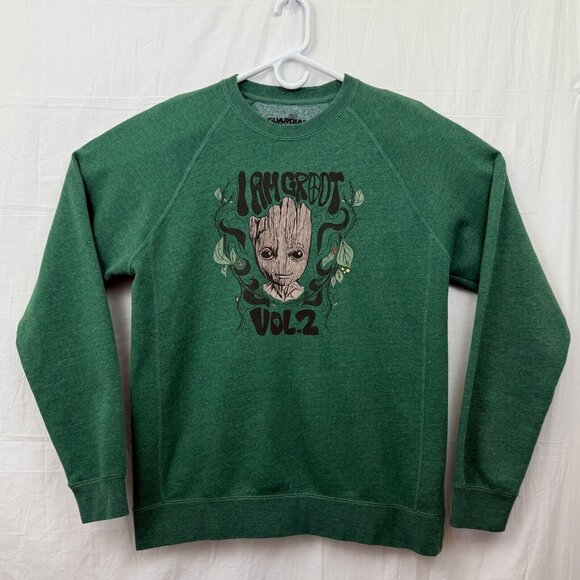 Her Universe Marvel Guardians of the Galaxy Vol 2 Groot Unisex L Sweatshirt Grn - Picture 1 of 7